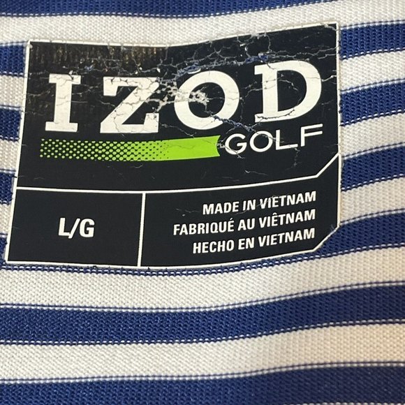 Izod Golf Polo Shirt Men's Large L Blue Collared Short Sleeve Athletic Quick Dry - Picture 3 of 8